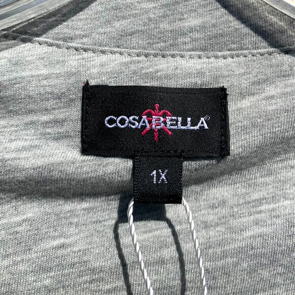 Women’s New Cosabella Bella Long Sleeve Pajama Set, Grey/Pink, 1X NWT - Picture 10 of 14